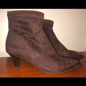 Amelia Grace Brown Suede Ankle Boots